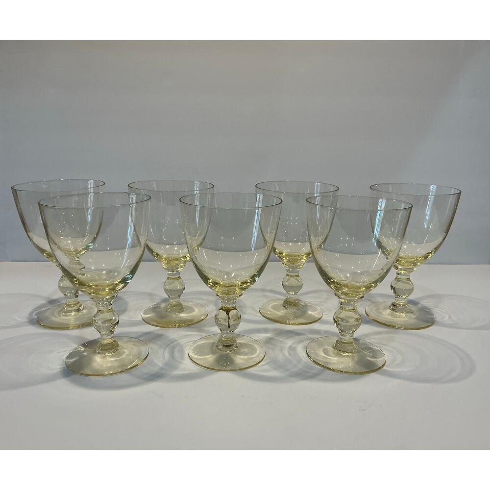 Vintage Yellow Iced Tea / Water Glasses (Set of 7)